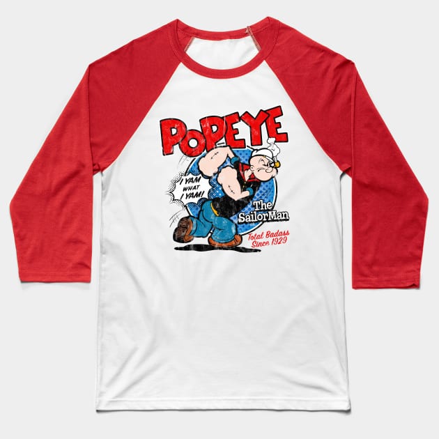 Popeye The Sailor Baseball T-Shirt by Alema Art